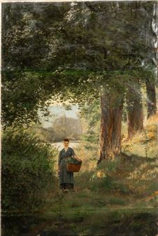 Peasant woman with basket - Antoine Vierling