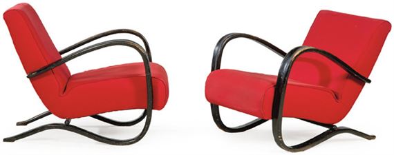 Pareja de butacas art decó modelo "H 269" by Jindrich Halabala, 1935