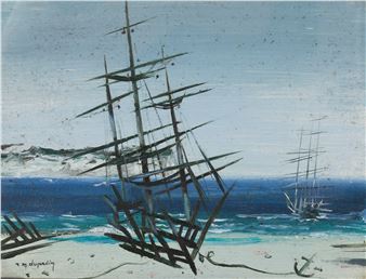 shipwrecks on a beach - René Marie Dujardin