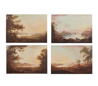 Four views of the lands surrounding Stonefield House, Tarbert - Alexander Nasmyth