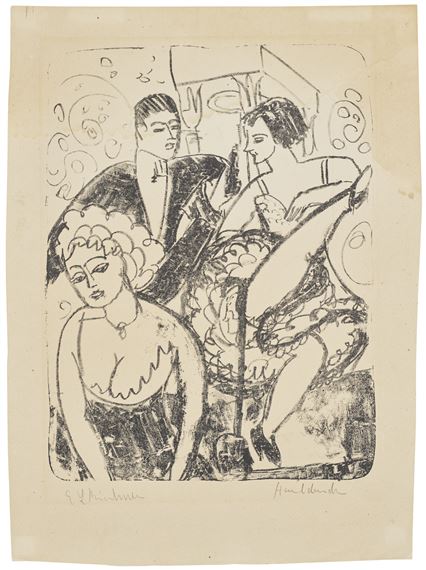 Tanzerpaar in kleinem Varieté by Ernst Ludwig Kirchner, 1911