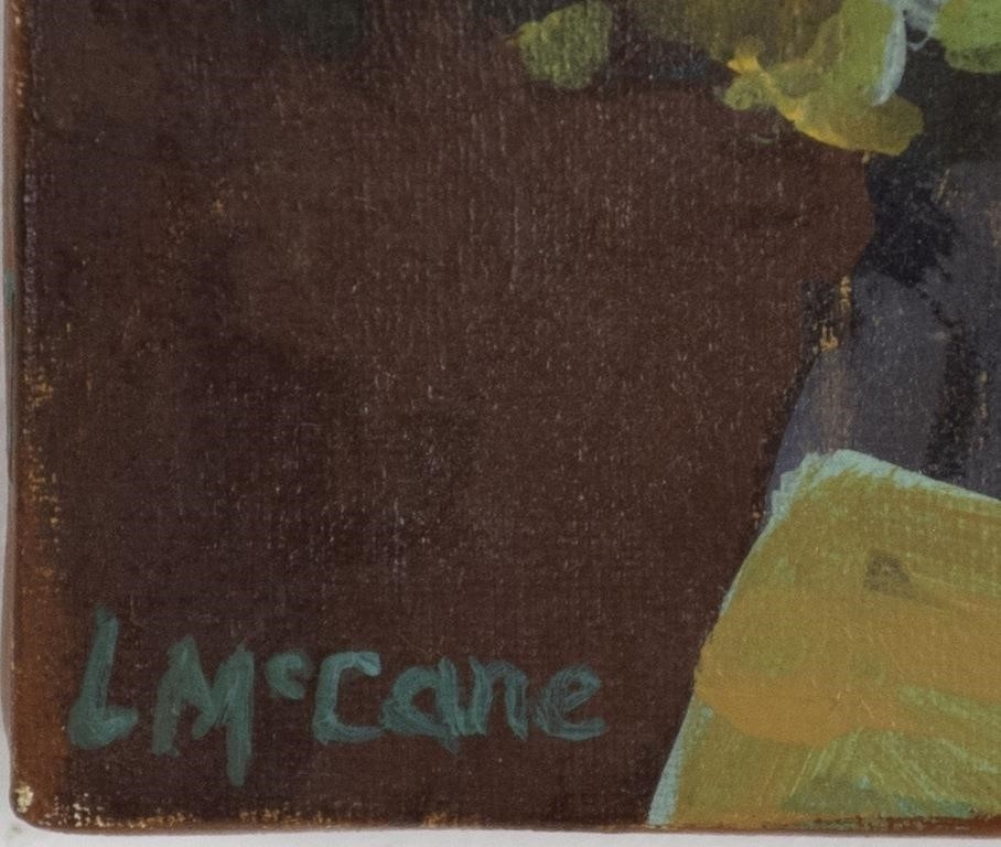 Artwork by Linda Mccane, Balcony view of a colorful Italian village scene, Made of Oil