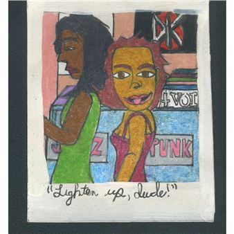 Edward Cushenberry develops polaroids without a camera, using pencils and pens instead