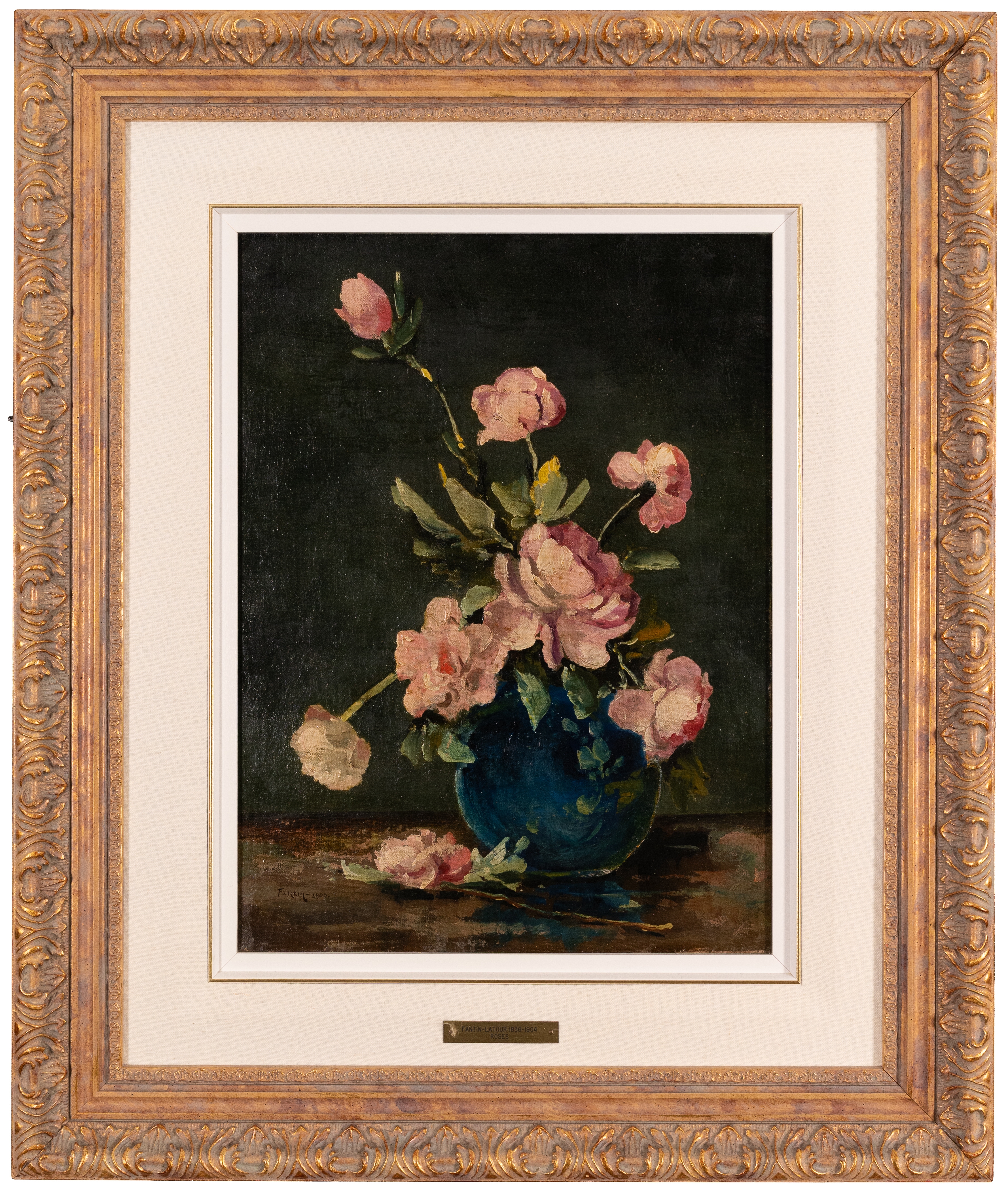 Artwork by Henri Fantin-Latour, Roses, Made of Oil On Canvas