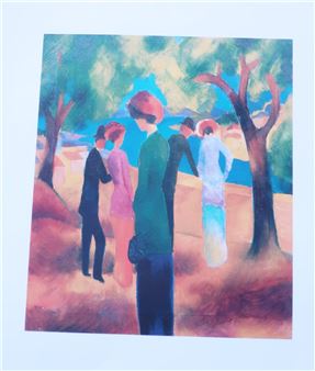 Lady in a green jacket - August Macke