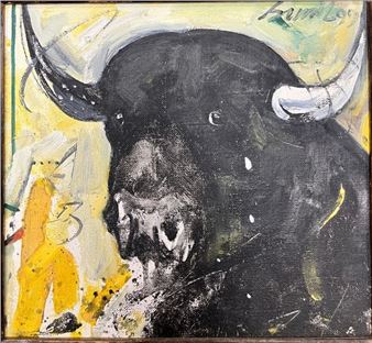 Composition with bull's head - Sunil Das