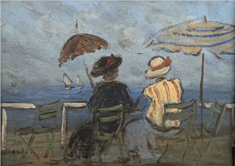 Beach scene - Henry Saint-Clair