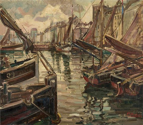 Andre Hallet | Le port d'Ostende (1932) | MutualArt