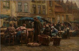 Marché à Bruges - Joseph Middeleer