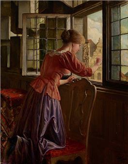 Jeune femme à la fenêtre ouverte - Willem Geets