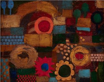 Bloemen in een park - Jean Oosterlynck