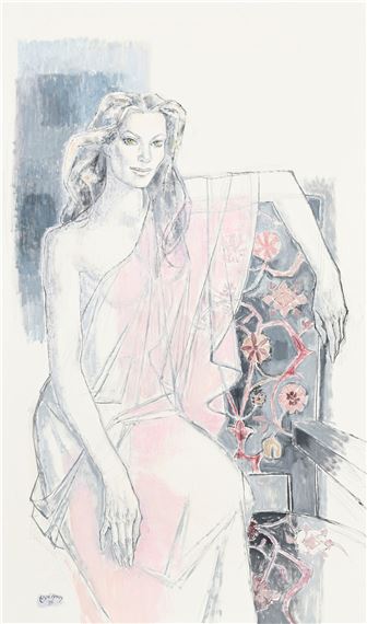 Femme drapée de rose - Édouard-Georges Mac-Avoy