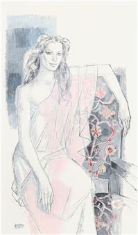 Femme drapée de rose - Édouard-Georges Mac-Avoy