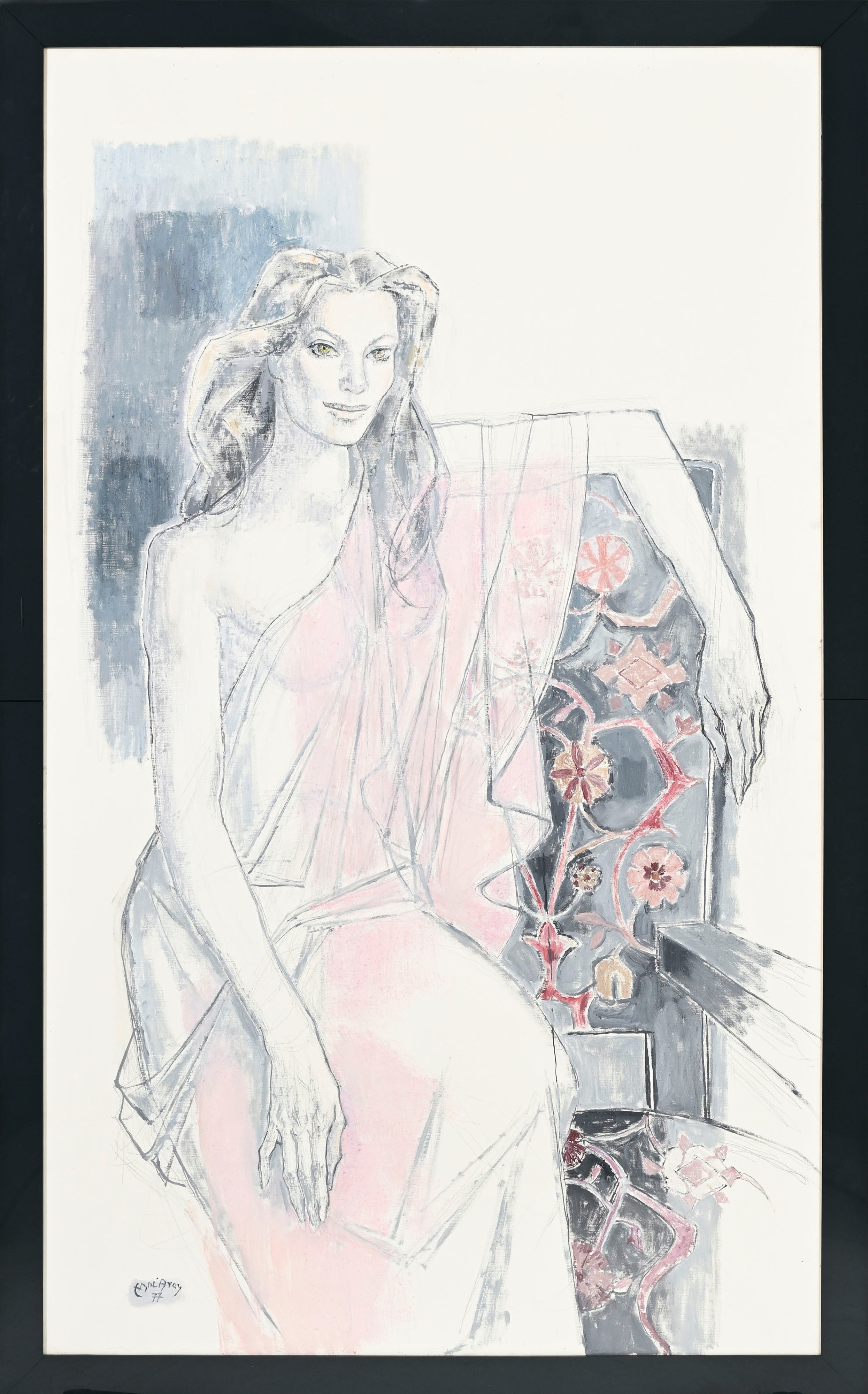 Artwork by Édouard-Georges Mac-Avoy, Femme drapée de rose, Made of oil on canvas