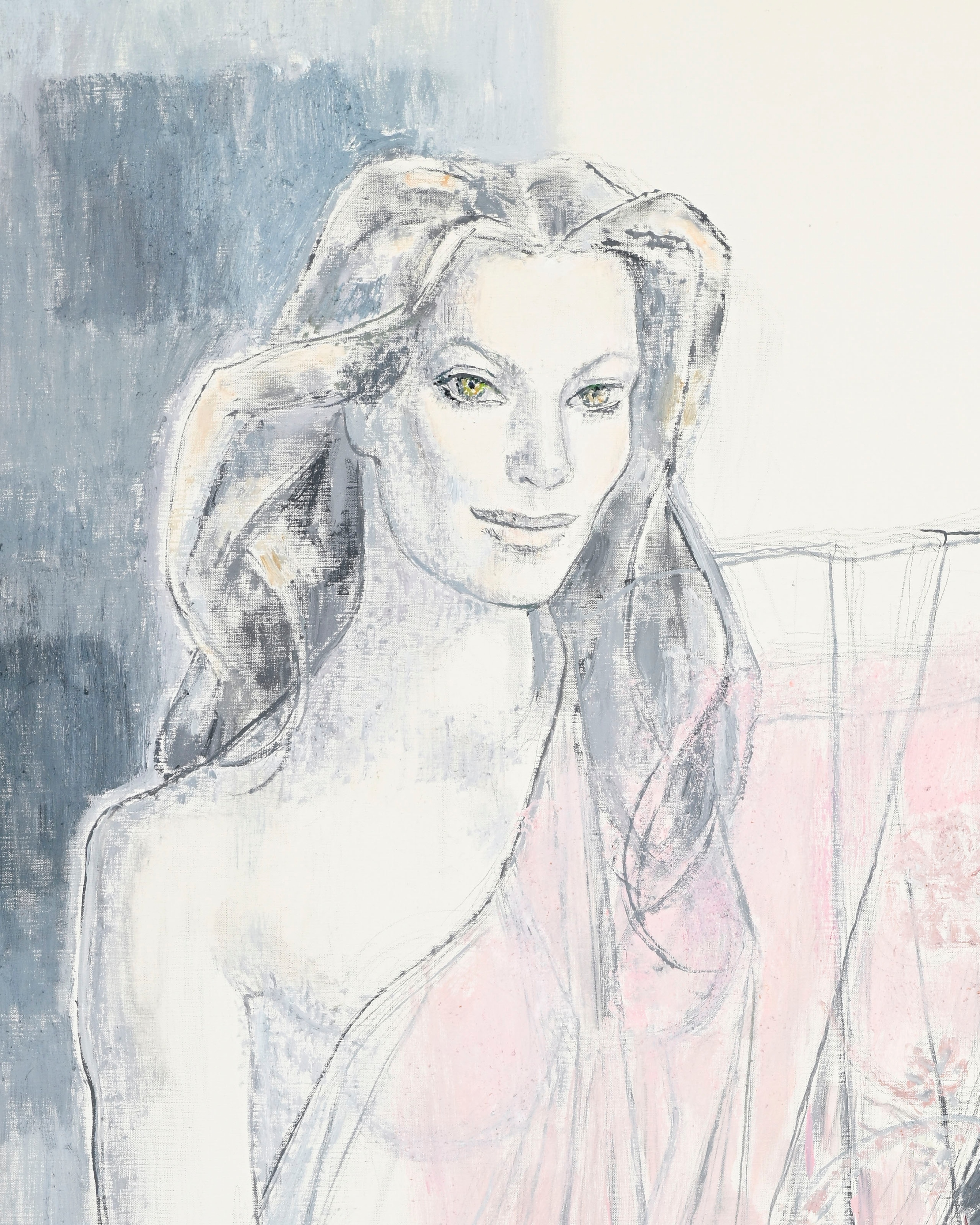 Artwork by Édouard-Georges Mac-Avoy, Femme drapée de rose, Made of oil on canvas