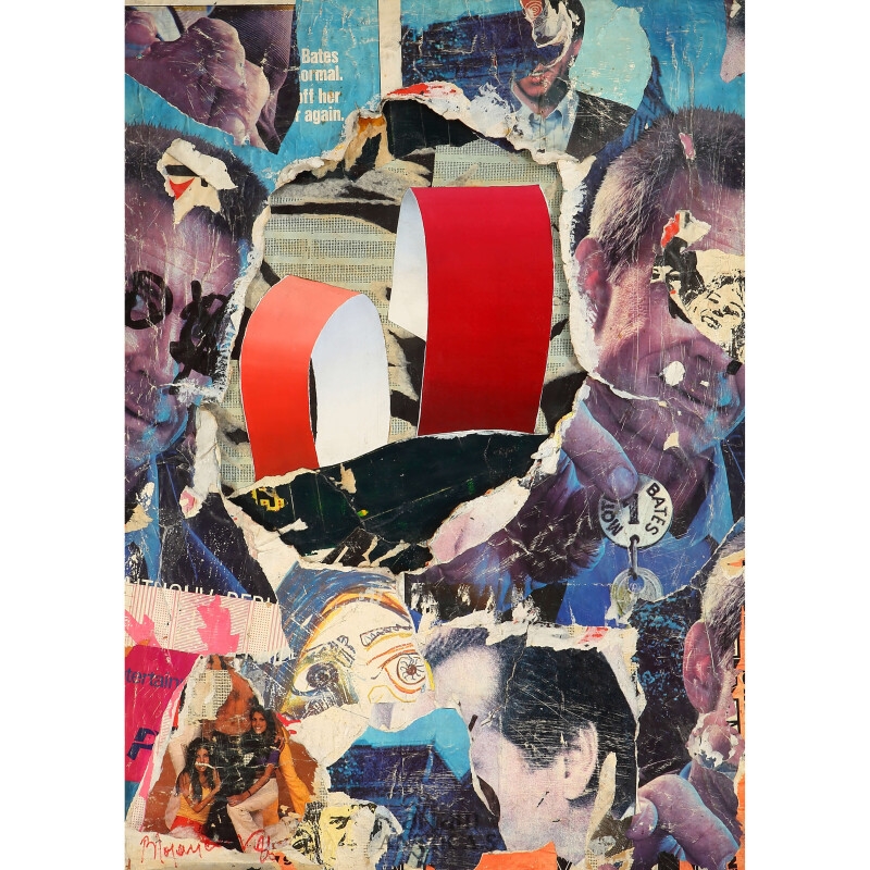 Artwork by Burhan Doğançay, Two Red Curls, Made of Akrilik Ve Kolaj