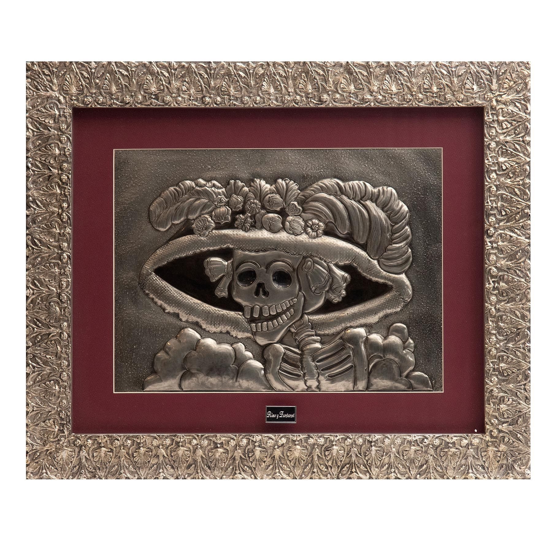 Artwork by María Luisa Rizo, LA CATRINA, Made of Lámina de estaño repujada