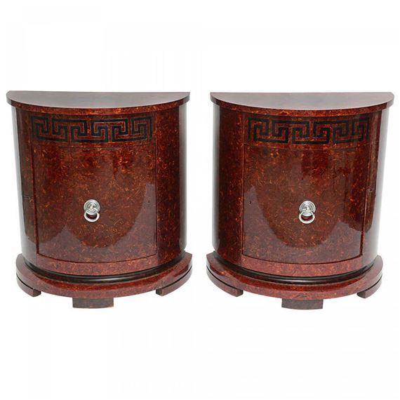 Pair Demilune Commodes