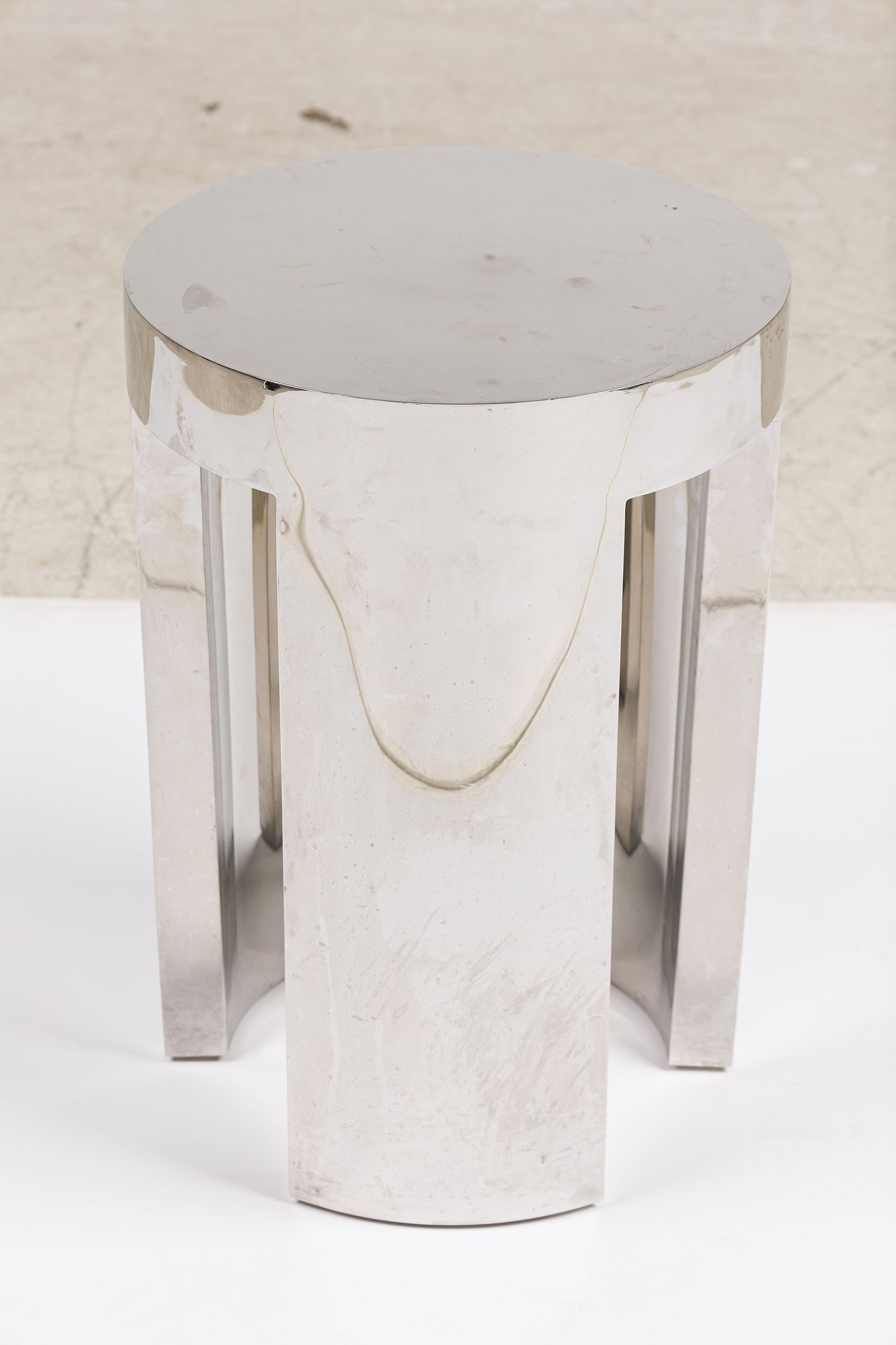 Artwork by John Lyle, Isis Side Table, Made of chrome, stainless steel