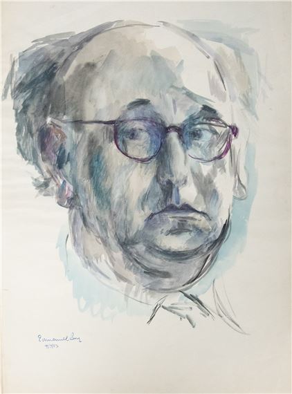 Emmanuel Levy | Portrait of a man wearing glasses | MutualArt