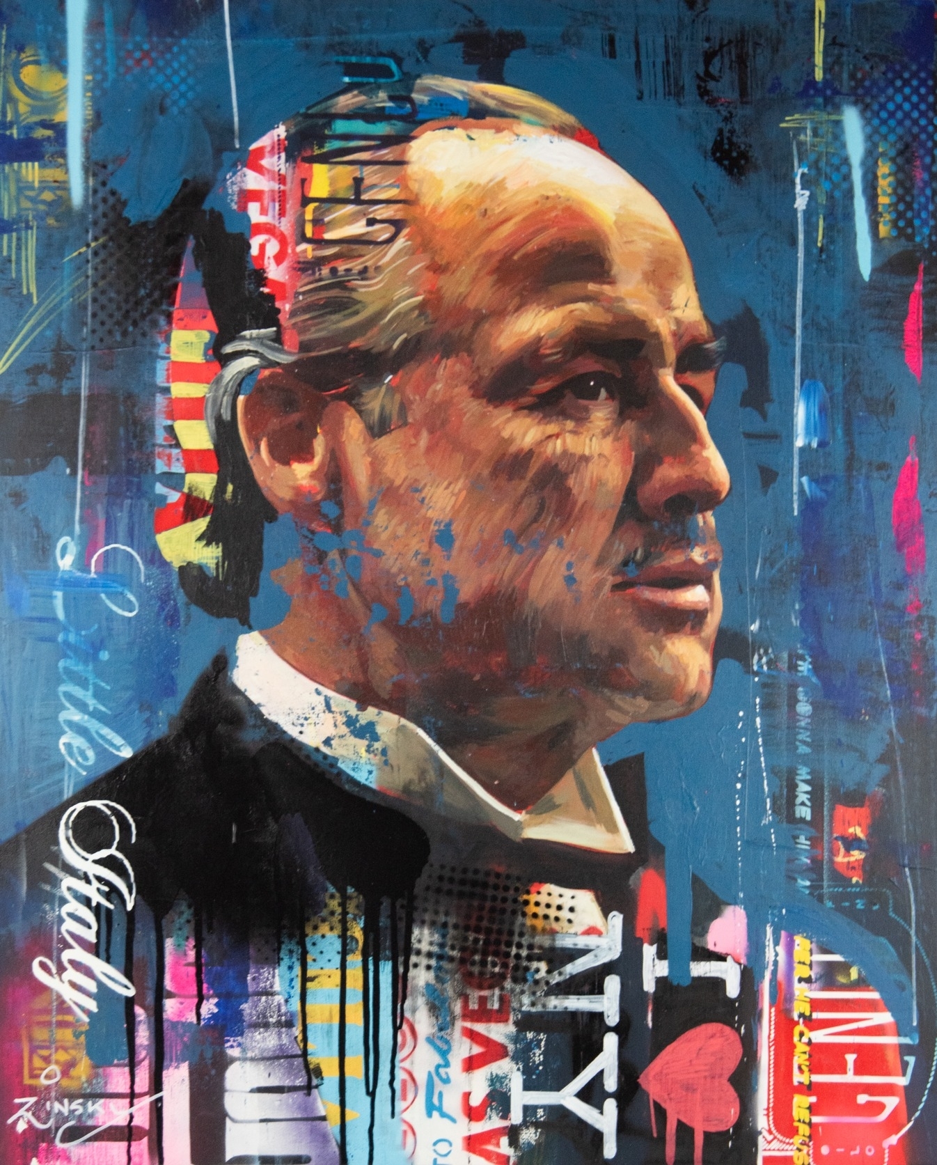 Artwork by Zinsky, Vito Coleone II, Made of mixed media on canvas
