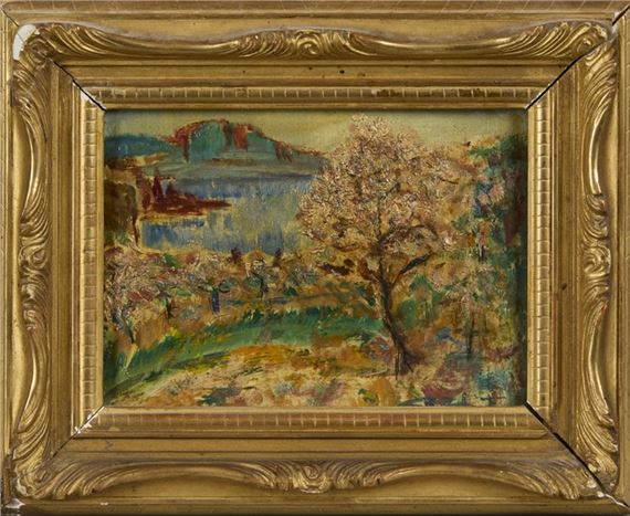 Landscape with trees in bloom - Eugène Robert