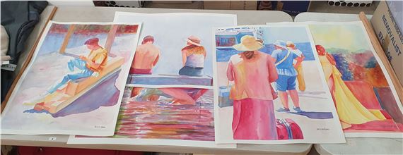 FIVE WATER COLOUR PAINTINGS BY CHRISTINE BEARD by Christine Beard