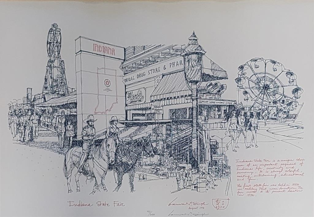 Artwork by Kanwal Prakash Singh, Indiana State Fair, Made of Lithograph