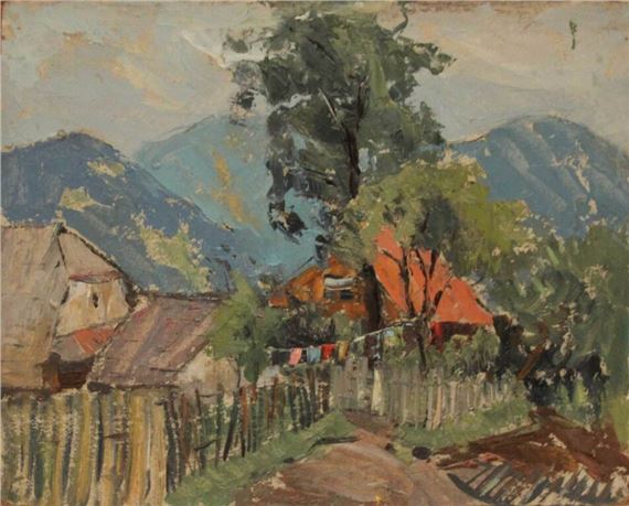 Mountain landscape by Ivans Skakuns, 1971