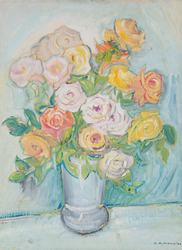 Artwork by Samuel A. Marx, 
Roses, 1944, Made of oil on paper laid to board
