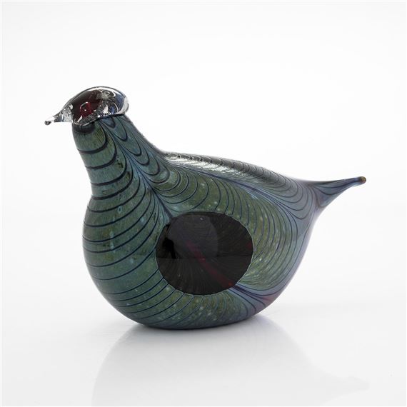 a 'Pheasant' glass bird, second quality, signed O. T. II by Oiva Toikka