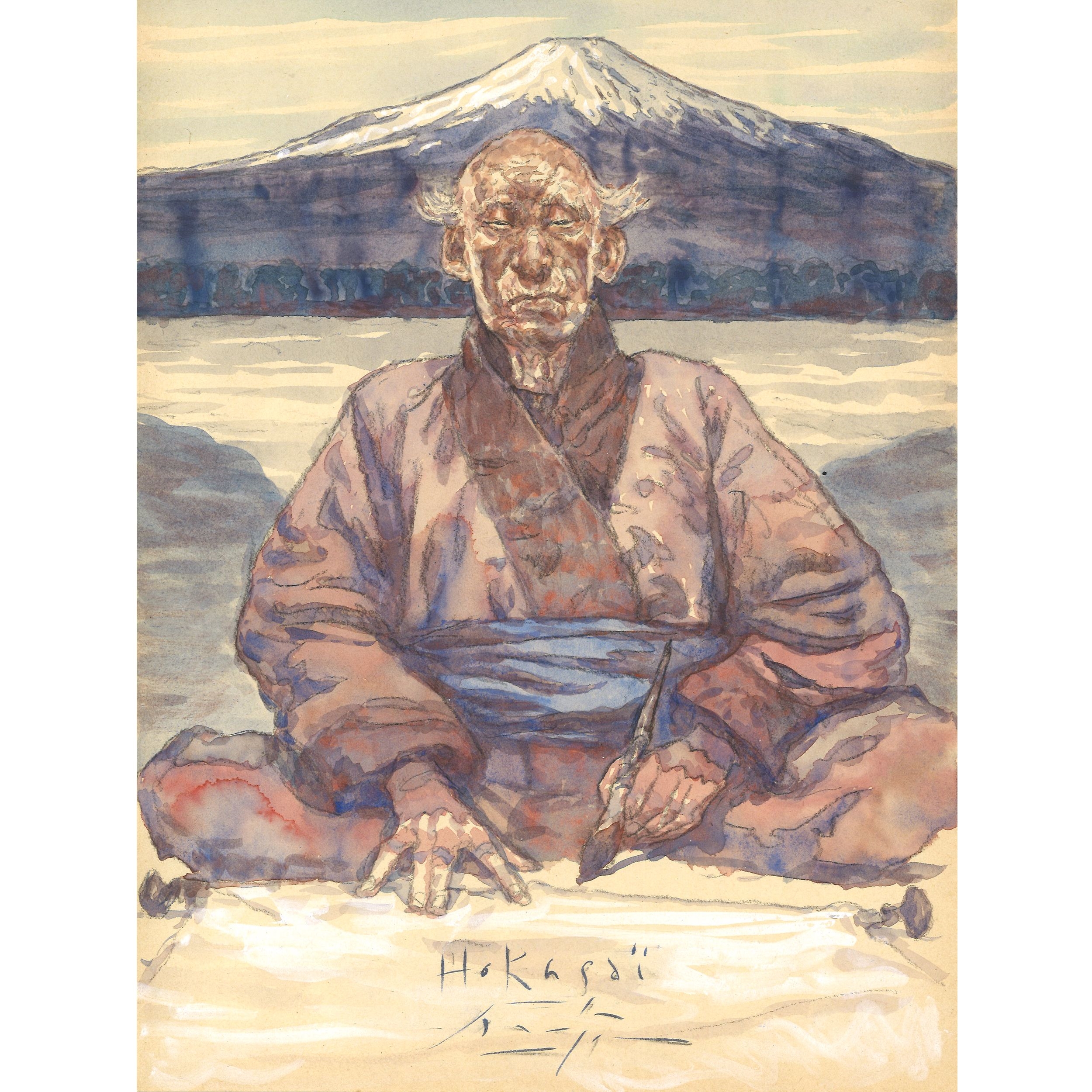 Artwork by Gradimir Smudja, Hokusai, Made of Mixed media Pencil and paint