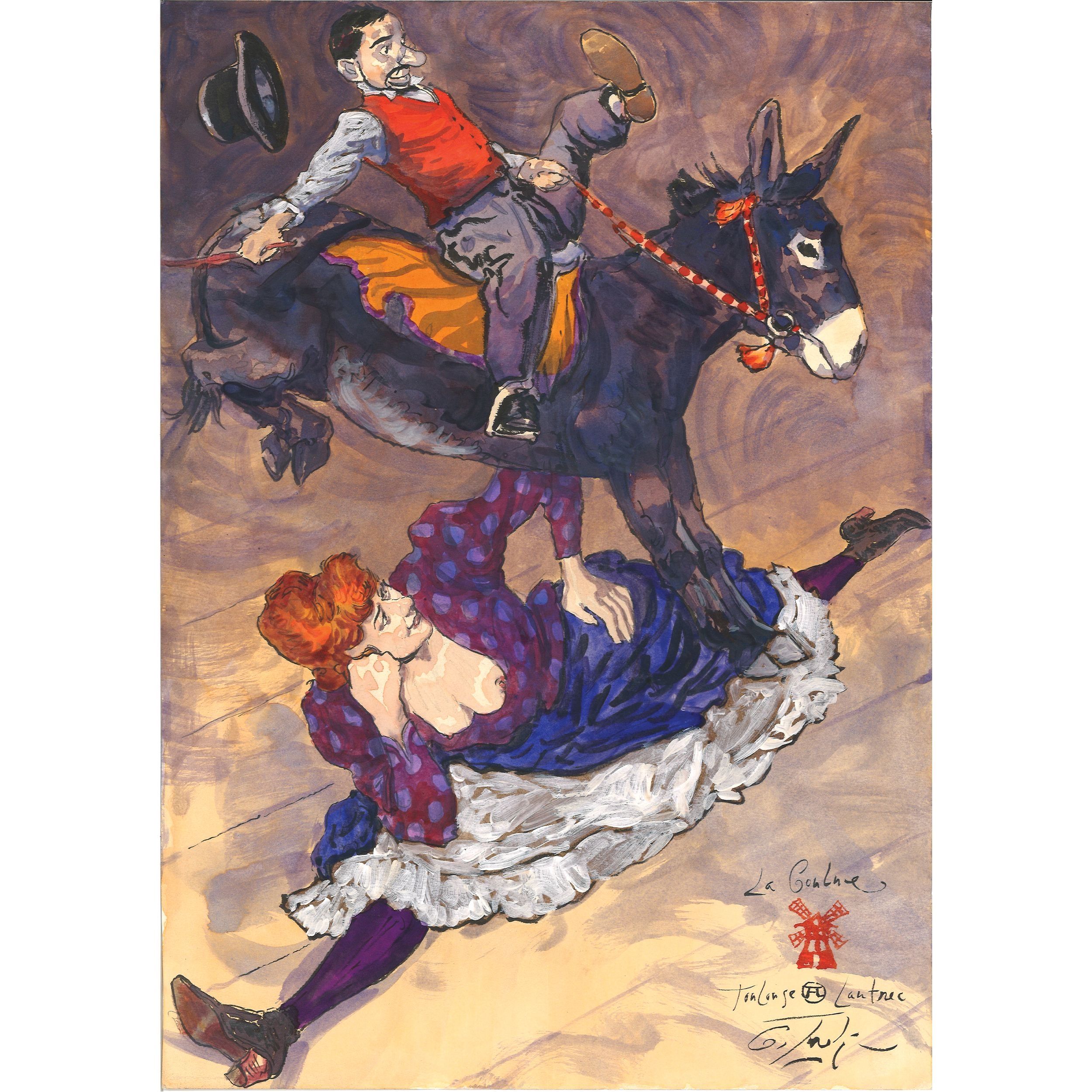 Artwork by Gradimir Smudja, La goulue et Toulouse lautrec, Made of Mixed media Pencil and paint