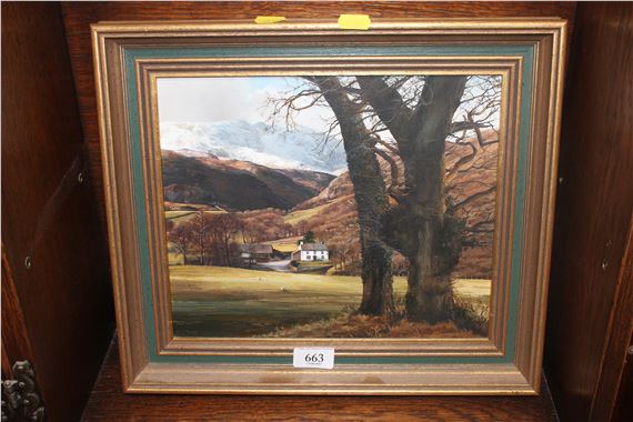 Alan R. Thompson | oil on board study depicting a mountainous valley ...