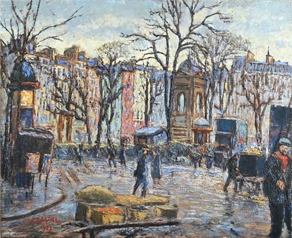 Paris, le quartier des Halles et la fontaine des Innocents by Fernand Laval, 1927