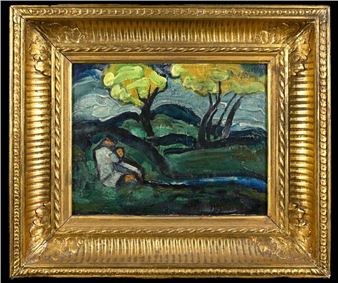 People in a tormented landscape - Georges Hanna Sabbagh