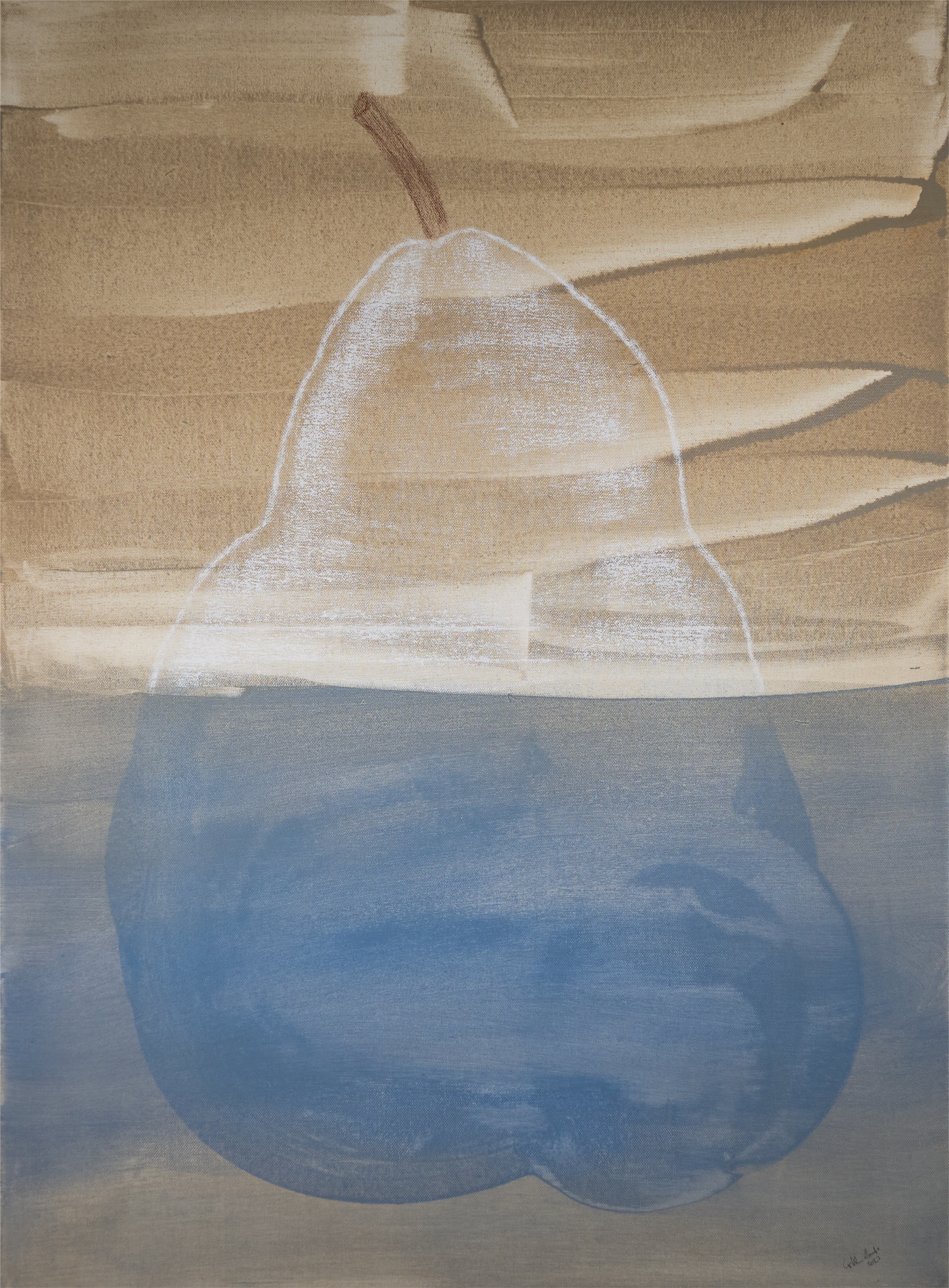 Artwork by Gillian Lambe, Ghost Pear, Made of Mixed Media On Canvas