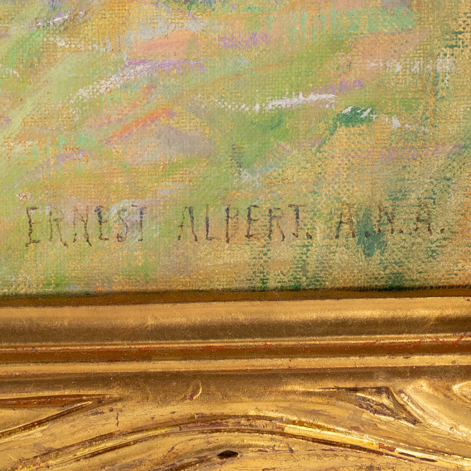 Artwork by Ernest Albert, Mountain Landscape, Made of Oil On Canvas