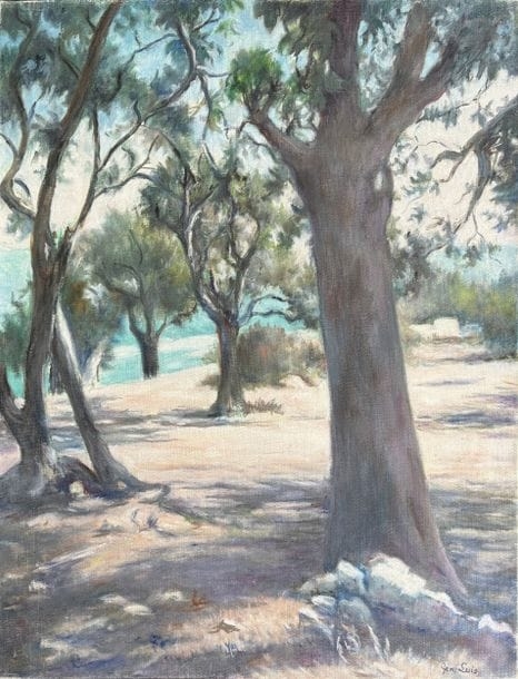 Artwork by Gen Luis, Bain d'Aphrodite, Chypre, Made of Huile Sur Toile