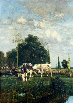 Landscape with Cows - Rudolf Ribarz