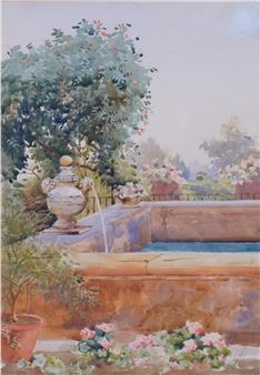 a garden pool - Ernest Thesiger