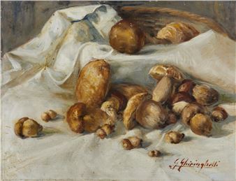 Still life of porcini mushrooms - Giuseppe Ghiringhelli