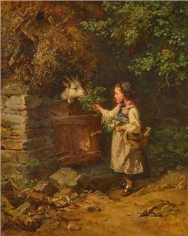 Girl with a goat - Raphael Ritz