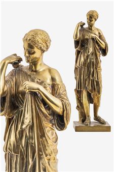 The Greek goddess in the act of fastening her cloak - Achille Collas