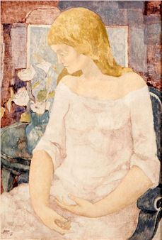 Woman with White Roses - Jacques Boeri