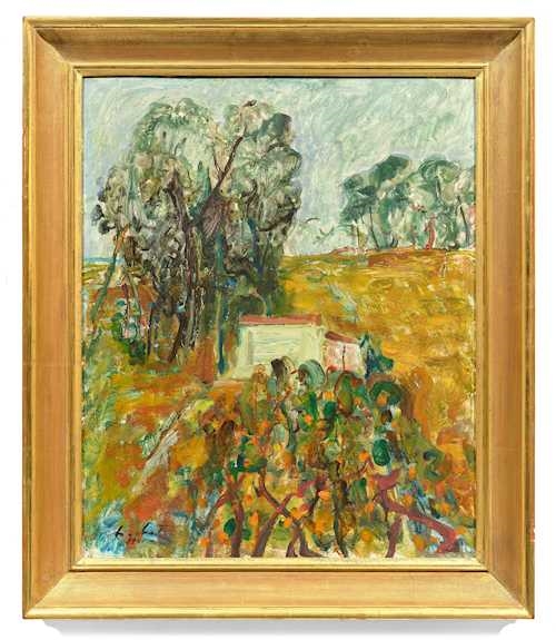 Artwork by Adolf Herbst, Landscape in Ticino, Made of Oil on board