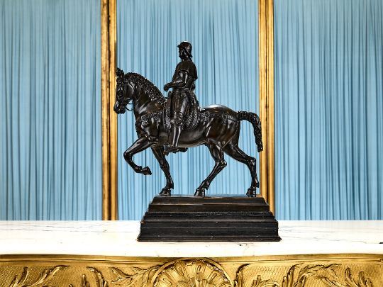 A 19TH CENTURY BRONZE MODEL OF THE COLLEONI MONUMENT - Andrea del Verrocchio