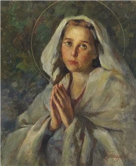 Saint in prayer - Giuseppe Ghiringhelli