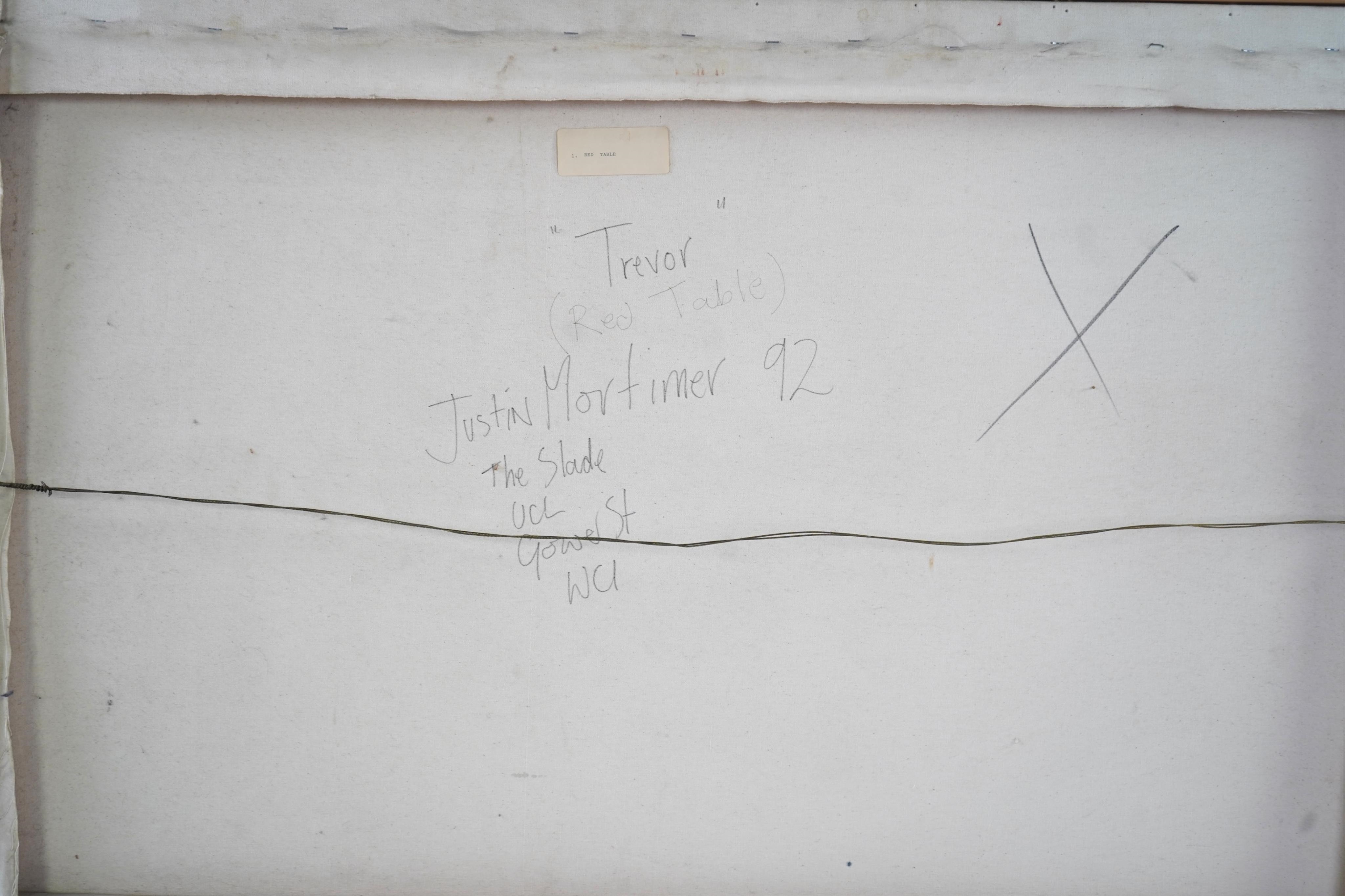 Artwork by Justin Mortimer, Trevor (Red Table, Made of Oil On Canvas