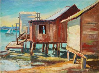 Tranquility; Fish Shack, Sarasota; Reflections, Sarasota; Ducks at Hutch - Aleen Aked